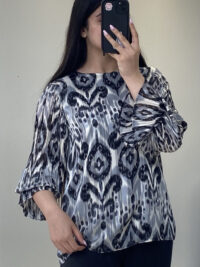 شومیز طرحدار کرپ حریر
